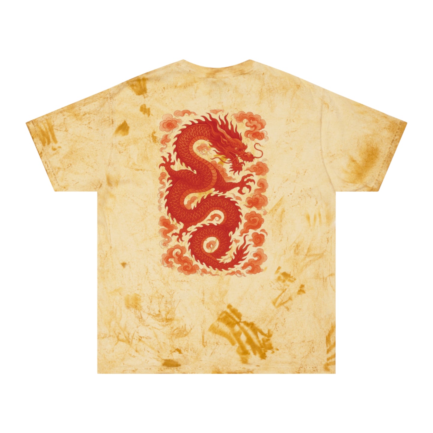 Dragon Print Unisex Color Blast T-Shirt | Vibrant Streetwear, Festival Outfit, Casualwear, Gift for Artists, Unique Fashion Statement
