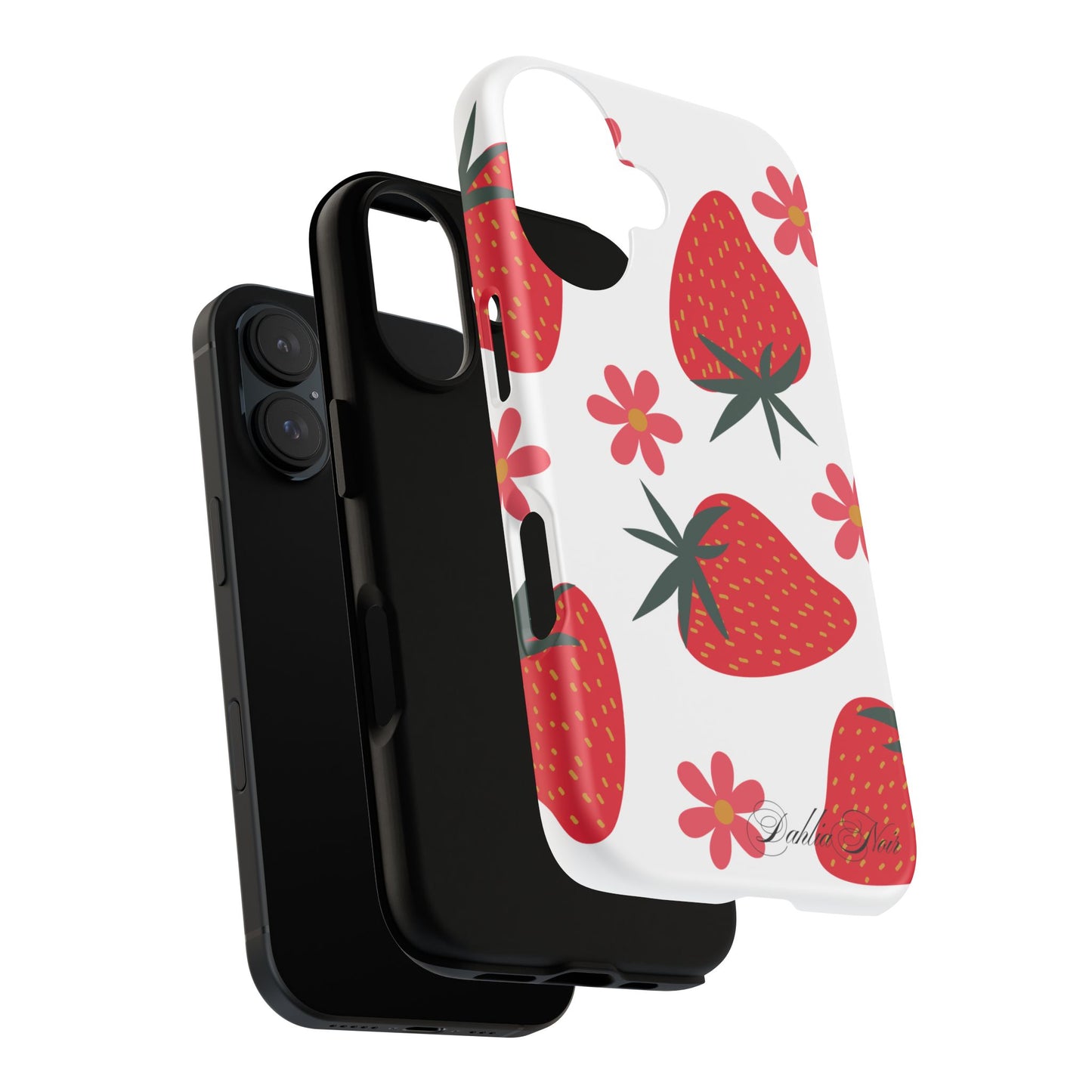Strawberry Floral Phone Case, Tough Cases for Plant Lovers, Gifts for Her, Cute Phone Accessories, Summer Vibe Tech Gear