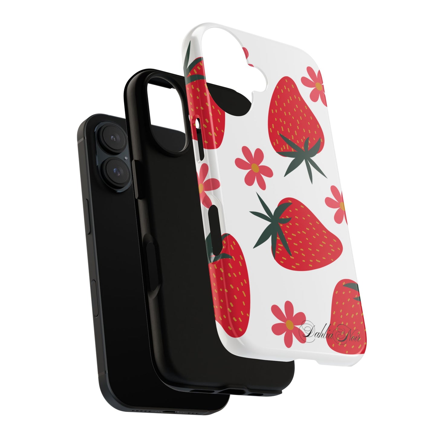 Strawberry Floral Phone Case, Tough Cases for Plant Lovers, Gifts for Her, Cute Phone Accessories, Summer Vibe Tech Gear